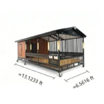Titan Citadel-2x4m Heavy-Duty 2-in-1 Duplex Dog Kennel with Two Rooms & Two Activity Areas for Large Breeds - Image 3