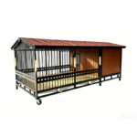 Titan Citadel-2x4m Heavy-Duty 2-in-1 Duplex Dog Kennel with Two Rooms & Two Activity Areas for Large Breeds