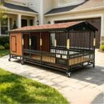 Titan Citadel-2x4m Heavy-Duty 2-in-1 Duplex Dog Kennel with Two Rooms & Two Activity Areas for Large Breeds - Image 6