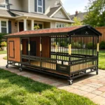 Titan Citadel-2x4m Heavy-Duty 2-in-1 Duplex Dog Kennel with Two Rooms & Two Activity Areas for Large Breeds - Image 5
