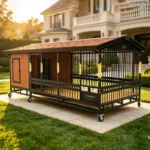 Titan Citadel-2x4m Heavy-Duty 2-in-1 Duplex Dog Kennel with Two Rooms & Two Activity Areas for Large Breeds - Image 4