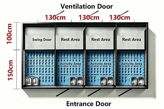 QUAD TITAN L (1) Industrial Grade Insulated Dog Kennel for 4 Large Dogs – QUAD TITAN XXL \| Titan Villa - Image 1