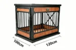 Heavy Duty Indoor Dog Crate for Large Dogs – TITAN DEN 1L | Furniture Style Steel Frame Metal Wood-Grain Panel Decorative Kennel – Titan Villa - Image 2