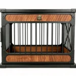 Heavy Duty Indoor Dog Crate for Extra Large Dogs – TITAN DEN XL | Furniture Style Steel Frame Metal Wood-Grain Panel Giant Breed Kennel – Titan Villa