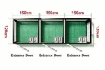 Heavy Duty Triple Indoor Dog Kennel for 3 Giant Dogs – TRIPLE DEN XL | XXL Furniture Style Steel Frame Metal Wood-Grain Panel 3 Independent Rooms – Titan Villa - Image 3