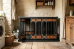 Heavy Duty Triple Indoor Dog Kennel for 3 Giant Dogs – TRIPLE DEN XL | XXL Furniture Style Steel Frame Metal Wood-Grain Panel 3 Independent Rooms – Titan Villa - Image 4