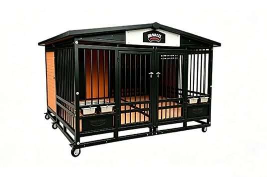 TWIN TITAN Pavilion (1) Heavy Duty Open Style Duplex Dog Villa for 2 Large Dogs – TWIN TITAN Pavilion | Titan Villa - Image 1